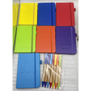 7-Sets A6 Inspirational Pocket Journals with Pens –Prayer & Bible Study Notebook